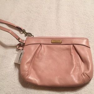 NWT Ballet Pink Coach Wristlet Bag